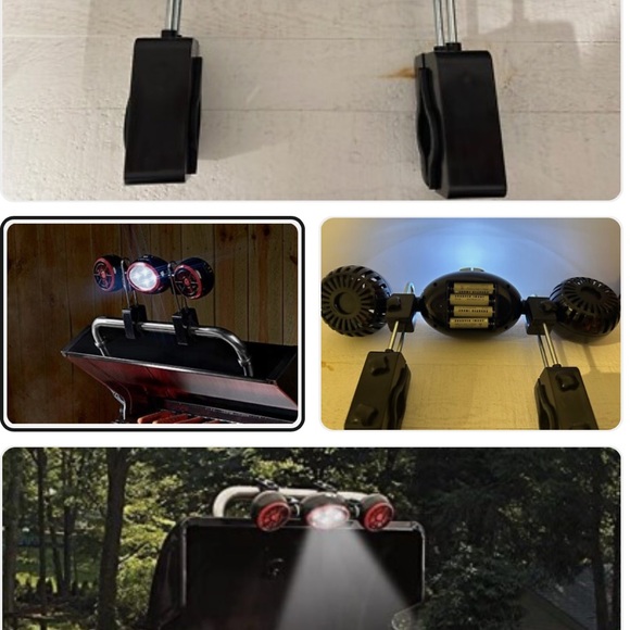 Sharper Image Dual Fan and Light Set - Black and Red - Picture 3 of 3